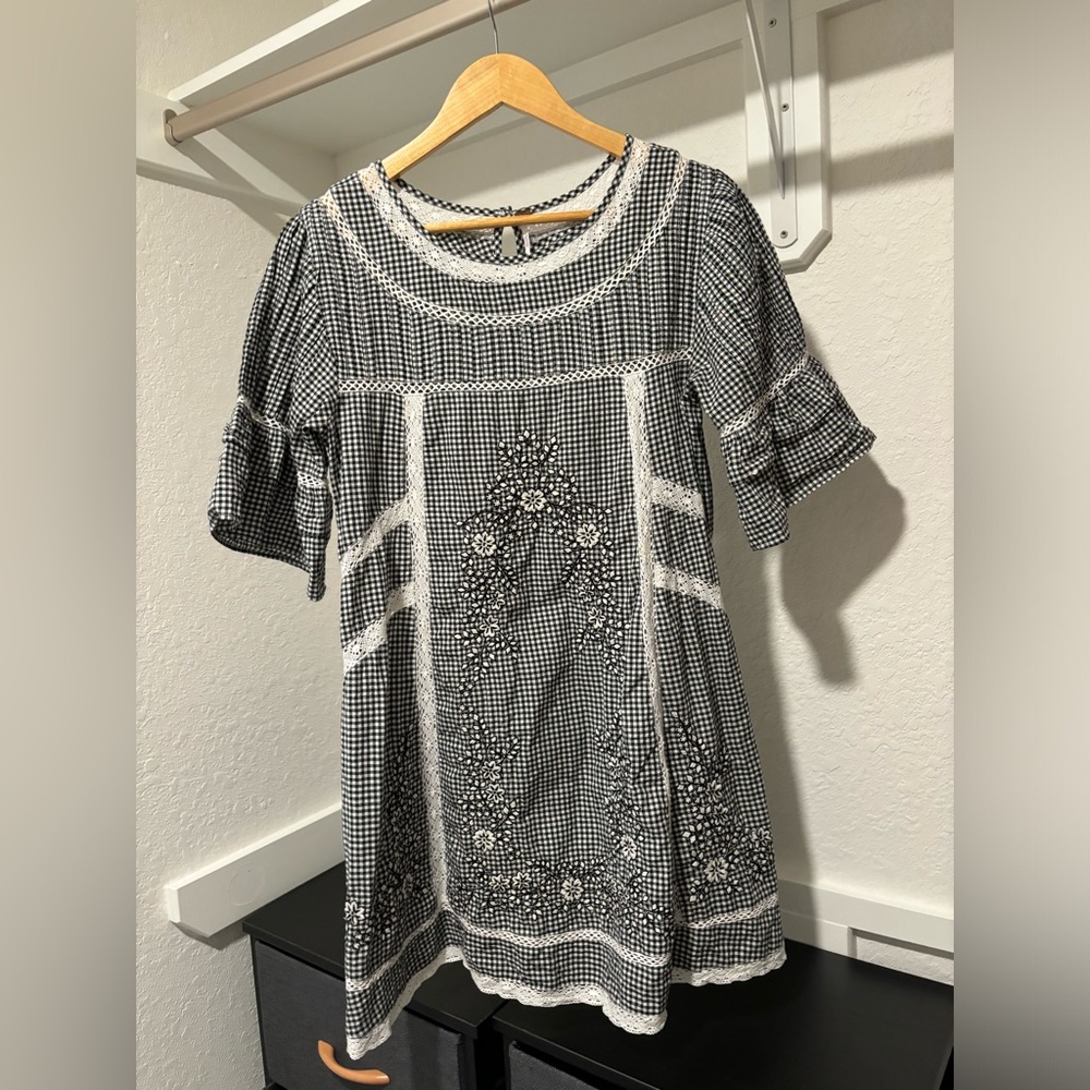 Free People Sunny Day Gingham Dress Size S - Picture 4 of 7